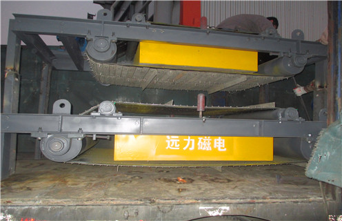 輸送電磁除鐵器，陜西皮帶輸送電磁除鐵器_陜西皮帶輸送電磁除鐵器廠(chǎng)家配件_型號及工作視頻